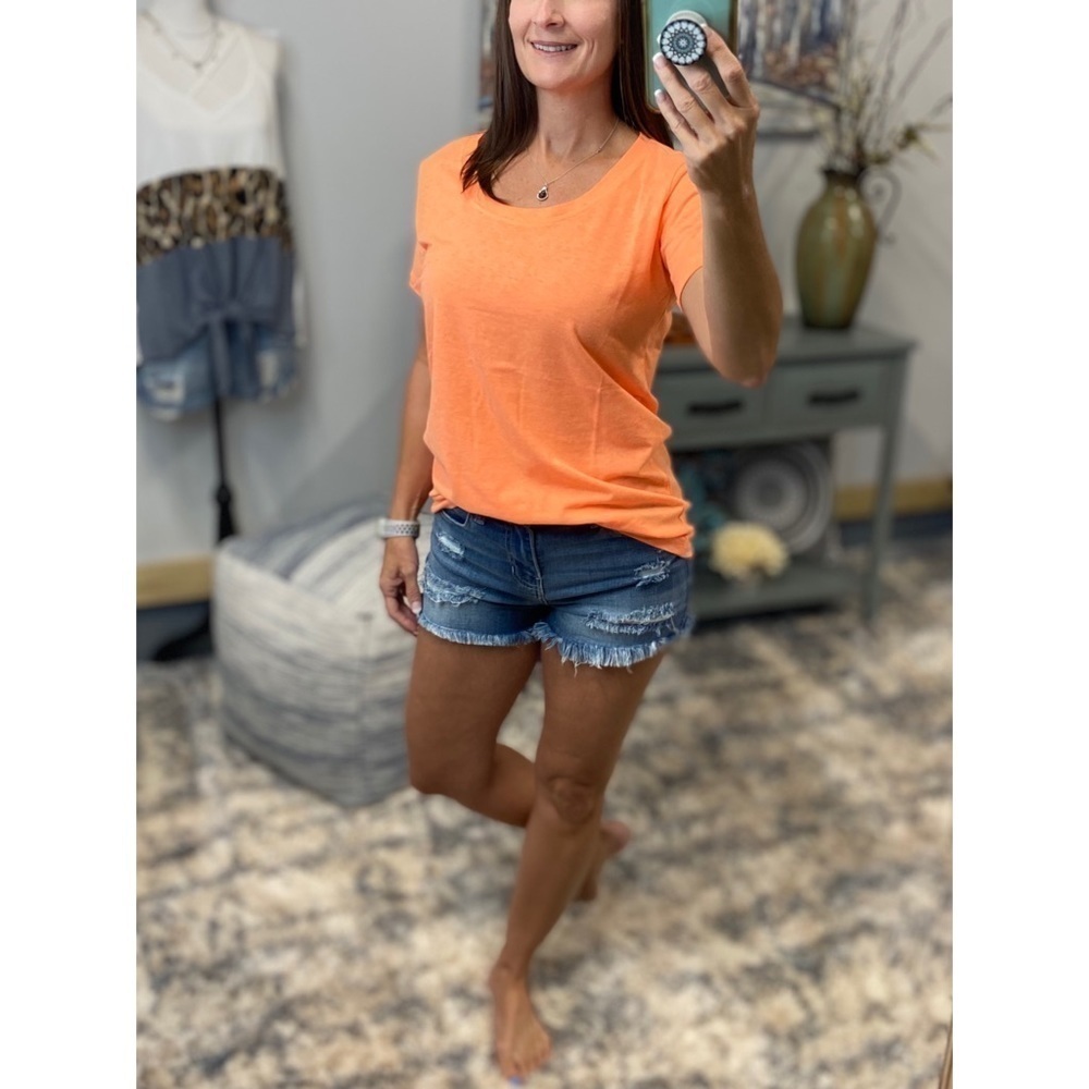 Loose Floaty Boyfriend Melange Neon Orange 1318